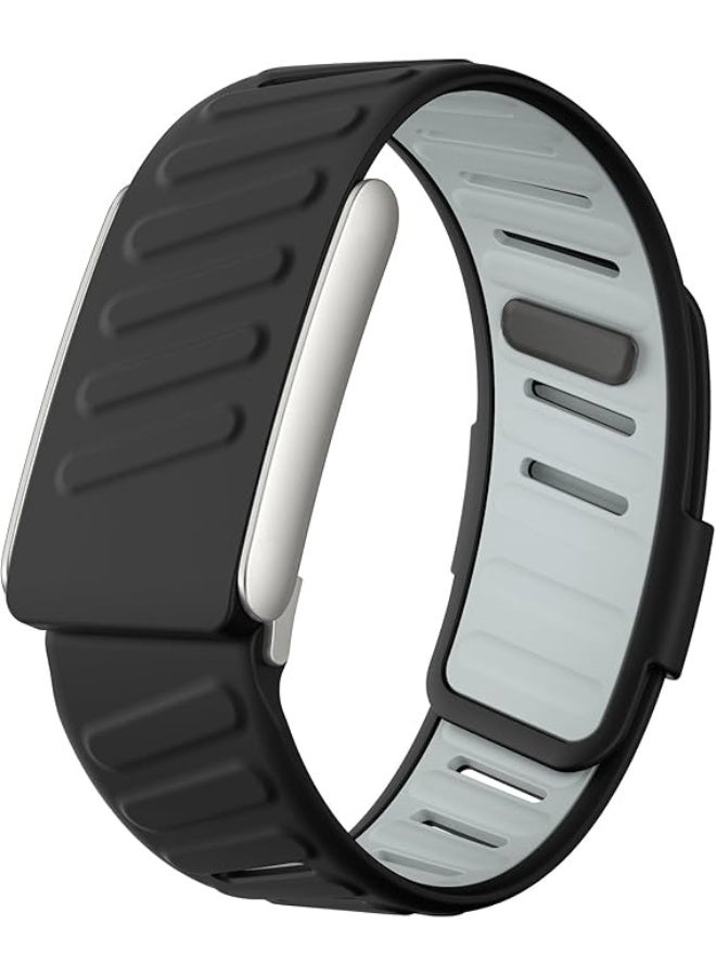 أكاليكس متوافق مع سوار WHOOP 4.0، سوار معصم سيليكون مريح ومتين، حزام رياضي من السيليكون الناعم للرجال والنساء، مع موصل على شكل حرف U (رمادي) - Image 1